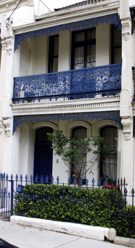 balustrade blue panel